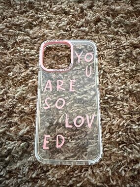 Clear Pink "You Are So Loved" Decorative Phone Case